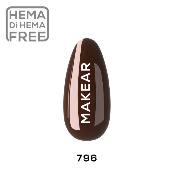 Verniz Gel 796 Castanho 8ml MAKEAR