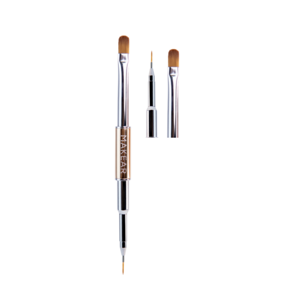 Pincel Duplo Oval + Liner MAKEAR