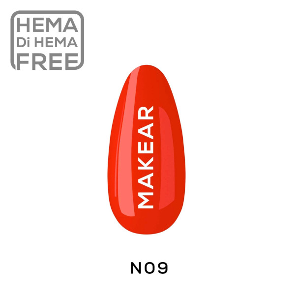 Verniz Gel N09 Néon Laranja 8ml MAKEAR