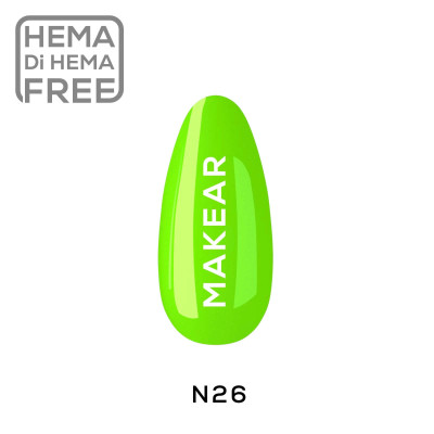 Verniz Gel N26 Néon Verde 8ml MAKEAR PORTUGAL