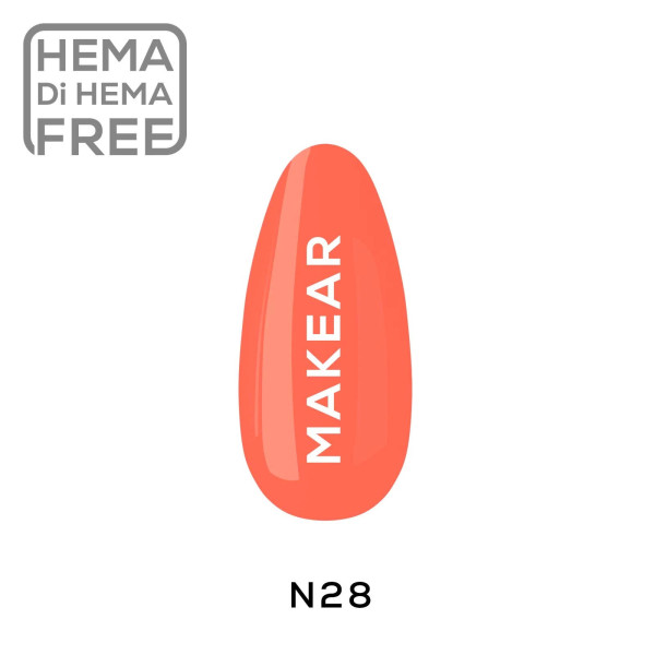 Verniz Gel N28 Néon Laranja 8ml MAKEAR