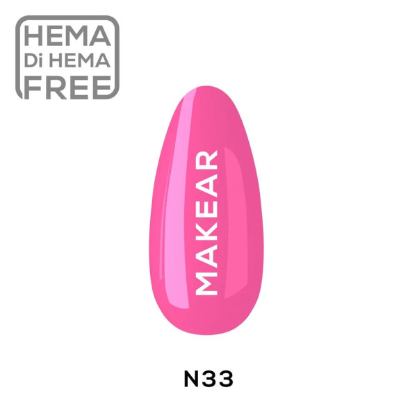 Verniz Gel N33 Néon Rosa 8ml MAKEAR