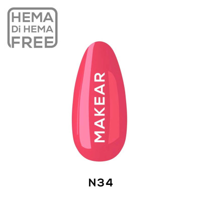 Verniz Gel N34 Néon Rosa 8ml MAKEAR PORTUGAL