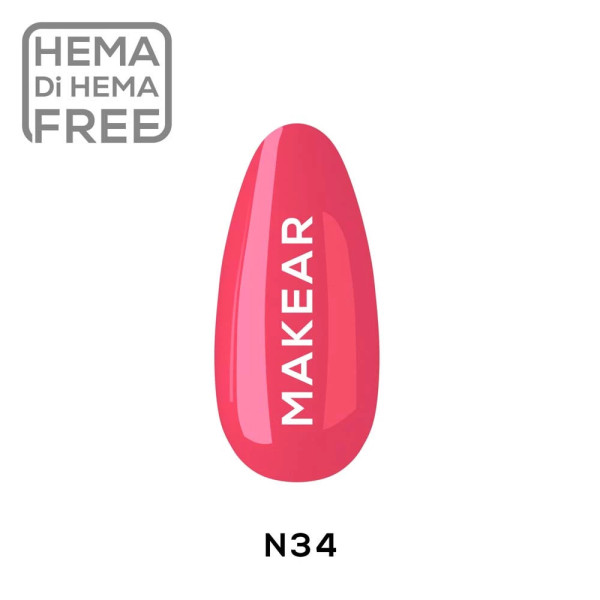 Verniz Gel N34 Néon Rosa 8ml MAKEAR