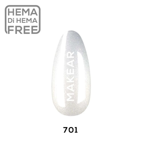 Verniz Gel 701 Branco Glitter 8ml MAKEAR