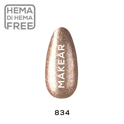 Verniz Gel 834 Dourado com glitter 8ml MAKEAR PORTUGAL