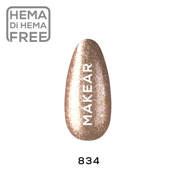 Verniz Gel 834 Dourado Glitter 8ml MAKEAR