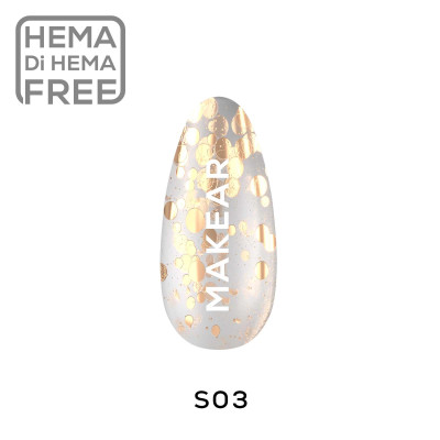 Verniz Gel S03 Efeito Foil Dourado 8ml MAKEAR PORTUGAL