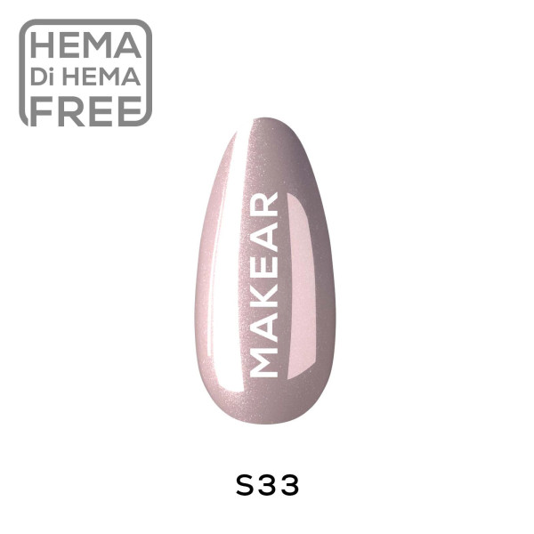 Verniz Gel S33 Glitter Rosa 8ml MAKEAR