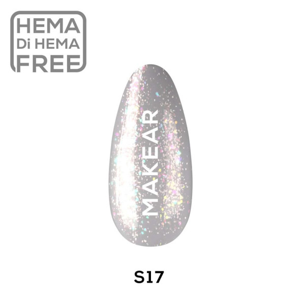 Verniz Gel S17 Glitter Prata 8ml MAKEAR