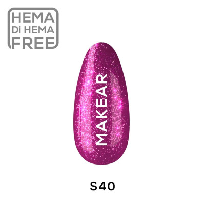 Verniz Gel S40 Glitter Rosa 8ml MAKEAR PORTUGAL