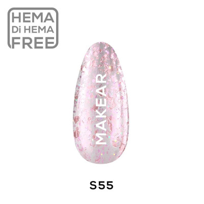 Verniz Gel S55 Efeito Foil Rosa 8ml MAKEAR PORTUGAL