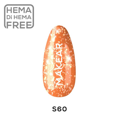 Verniz Gel S60 Efeito Foil Laranja 8ml MAKEAR PORTUGAL
