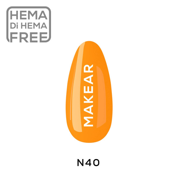 Verniz Gel N40 Néon Laranja 8ml MAKEAR