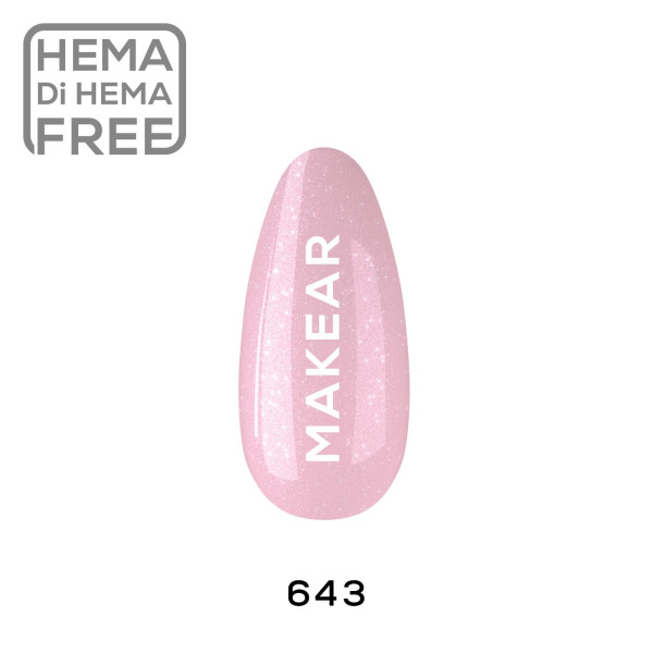 Verniz Gel 643 Rosa Glitter 8ml MAKEAR