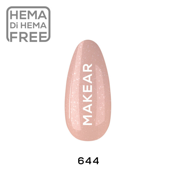 Verniz Gel 644 Nude Glitter 8ml MAKEAR
