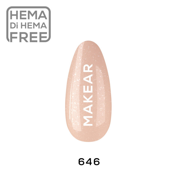 Verniz Gel 646 Nude Glitter 8ml MAKEAR